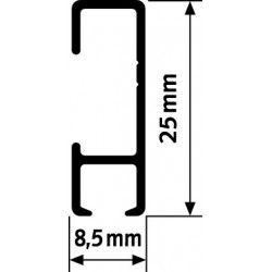 Nástěnná lišta Click Rail, škrábaný hliník - 300 cm