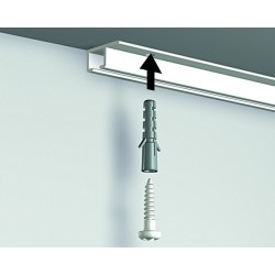 Stropní závěsná lišta Top Rail, hliník - 300 cm